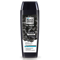Гель-душ для мытья волос, тела и бороды Витэкс Black Clean for MEN с активным углем 400 мл